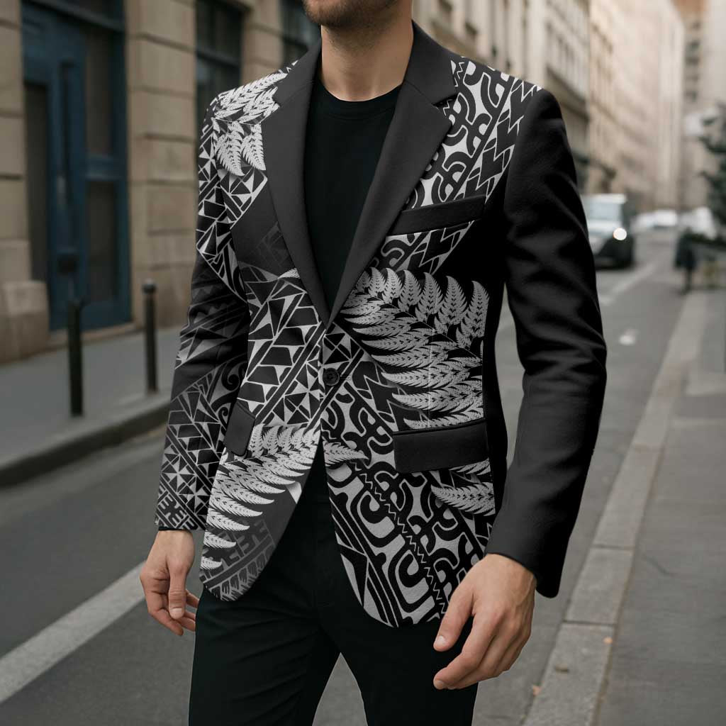 New Zealand Rugby Pacific Personalised Blazer All Black Maori Pasifika Fern Pattern LT9 - Polynesian Pride