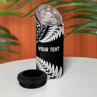 New Zealand Rugby Pacific Personalised 4 in 1 Can Cooler Tumbler All Black Maori Pasifika Fern Pattern LT9 - Polynesian Pride