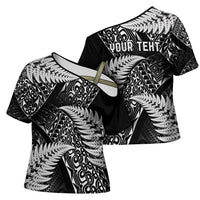 New Zealand Rugby Pacific Personalised Cross Shoulder Shirt All Black Maori Pasifika Fern Pattern - Polynesian Pride