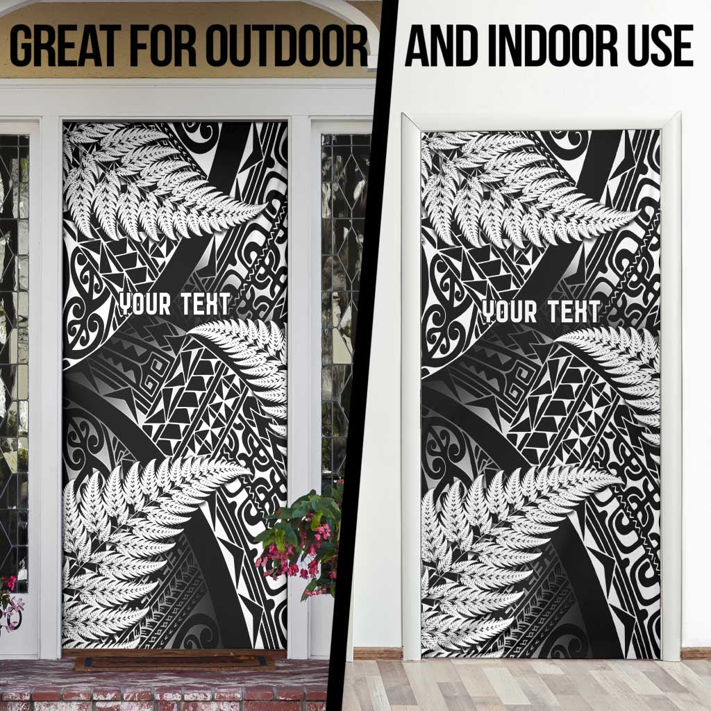 New Zealand Rugby Pacific Personalised Door Cover All Black Maori Pasifika Fern Pattern - Polynesian Pride