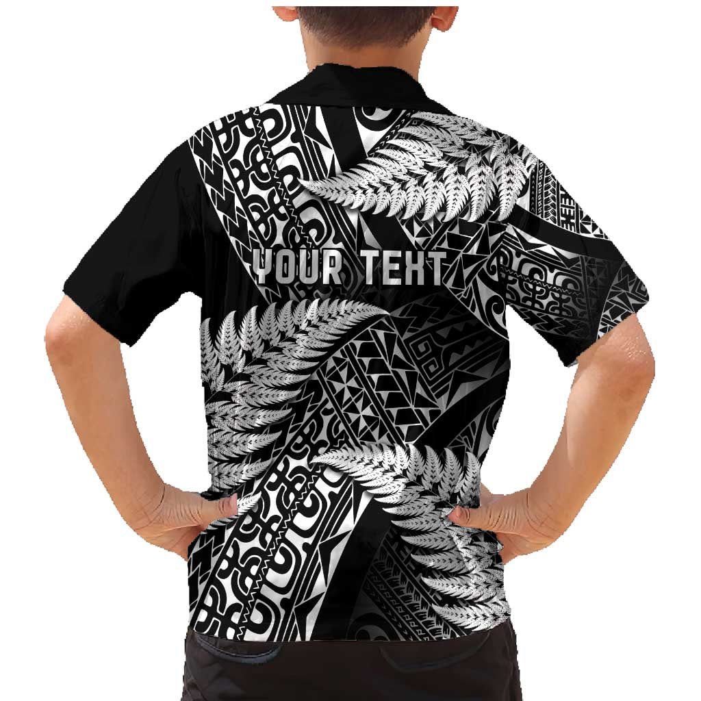 New Zealand Rugby Pacific Personalised Family Matching Mermaid Dress and Hawaiian Shirt All Black Maori Pasifika Fern Pattern LT9 - Polynesian Pride