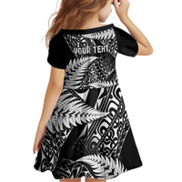 New Zealand Rugby Pacific Personalised Family Matching Off Shoulder Maxi Dress and Hawaiian Shirt All Black Maori Pasifika Fern Pattern