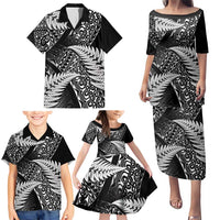 New Zealand Rugby Pacific Personalised Family Matching Puletasi and Hawaiian Shirt All Black Maori Pasifika Fern Pattern