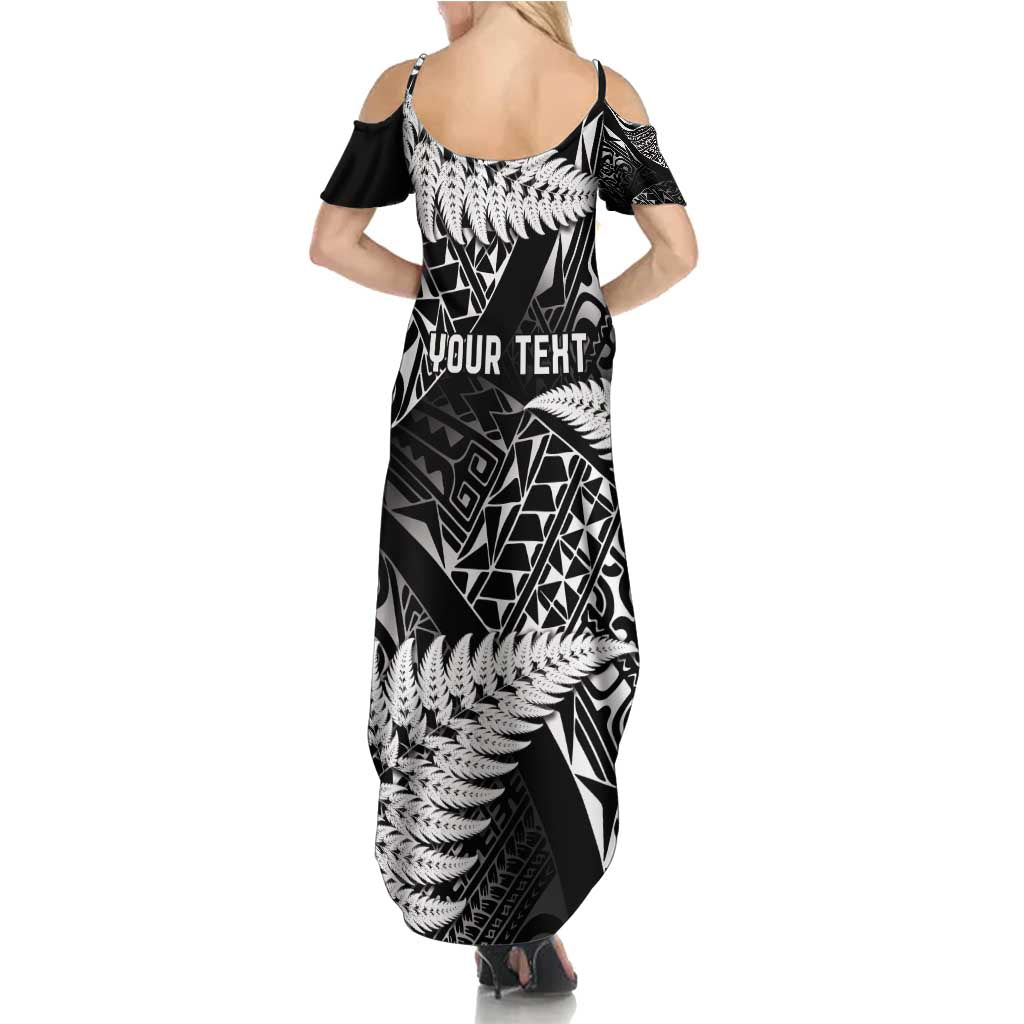 New Zealand Rugby Pacific Personalised Family Matching Summer Maxi Dress and Hawaiian Shirt All Black Maori Pasifika Fern Pattern LT9 - Polynesian Pride