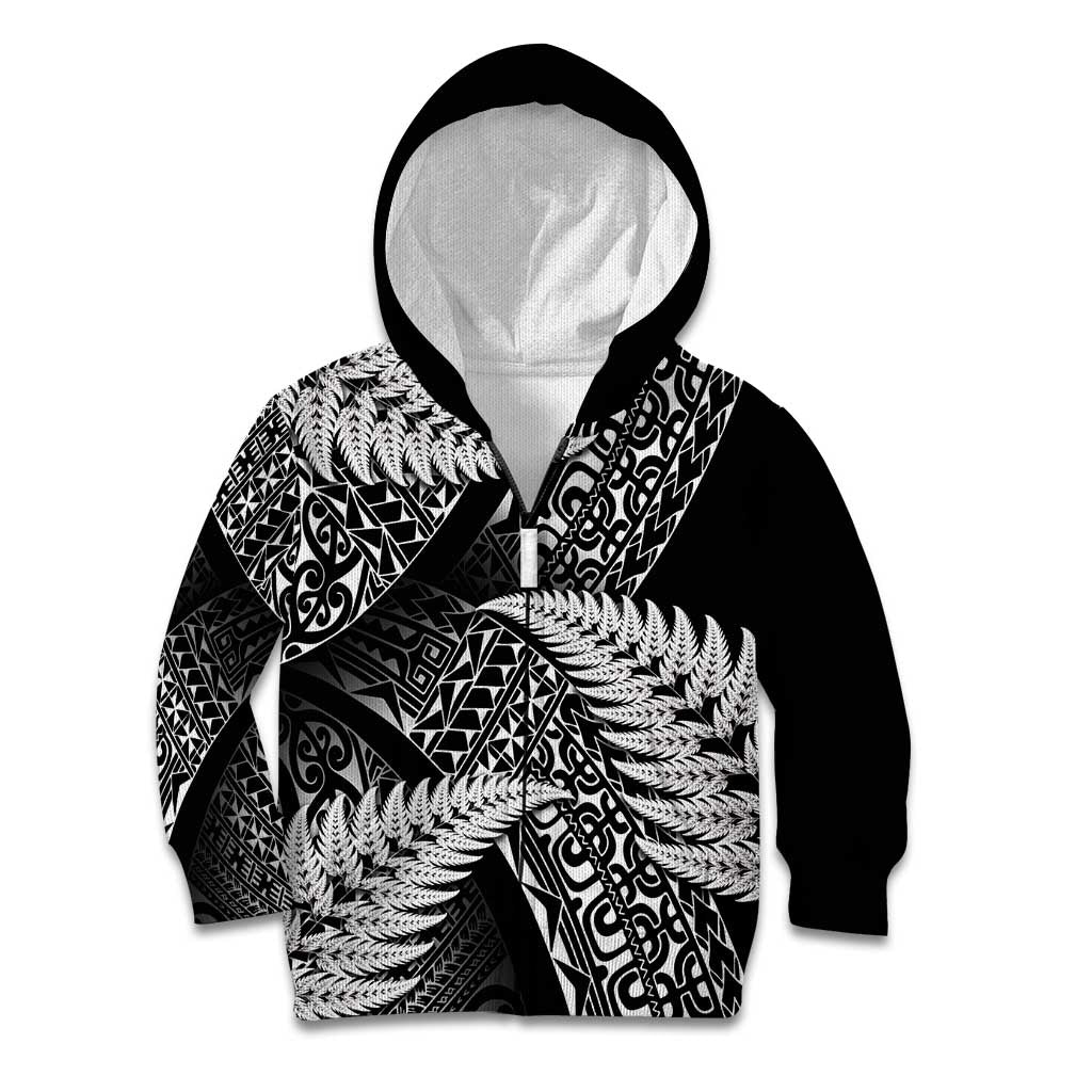 New Zealand Rugby Pacific Personalised Kid Hoodie All Black Maori Pasifika Fern Pattern