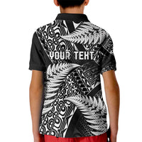 New Zealand Rugby Pacific Personalised Kid Polo Shirt All Black Maori Pasifika Fern Pattern LT9 - Polynesian Pride