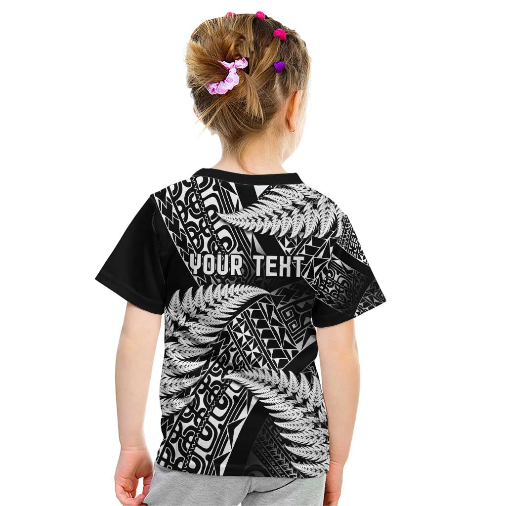 New Zealand Rugby Pacific Personalised Kid T Shirt All Black Maori Pasifika Fern Pattern LT9 - Polynesian Pride
