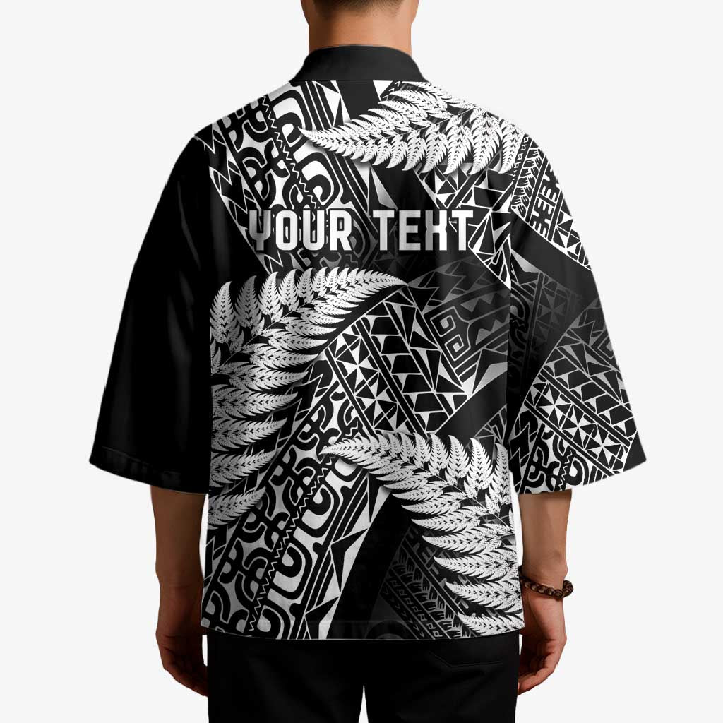 New Zealand Rugby Pacific Personalised Kimono All Black Maori Pasifika Fern Pattern - Polynesian Pride
