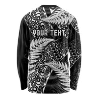 New Zealand Rugby Pacific Personalised Long Sleeve Shirt All Black Maori Pasifika Fern Pattern LT9 - Polynesian Pride