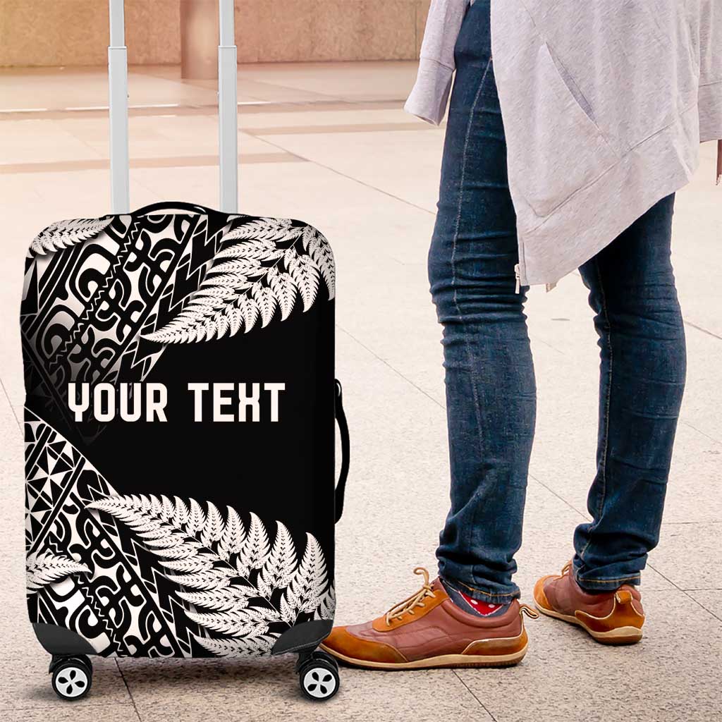 New Zealand Rugby Pacific Personalised Luggage Cover All Black Maori Pasifika Fern Pattern