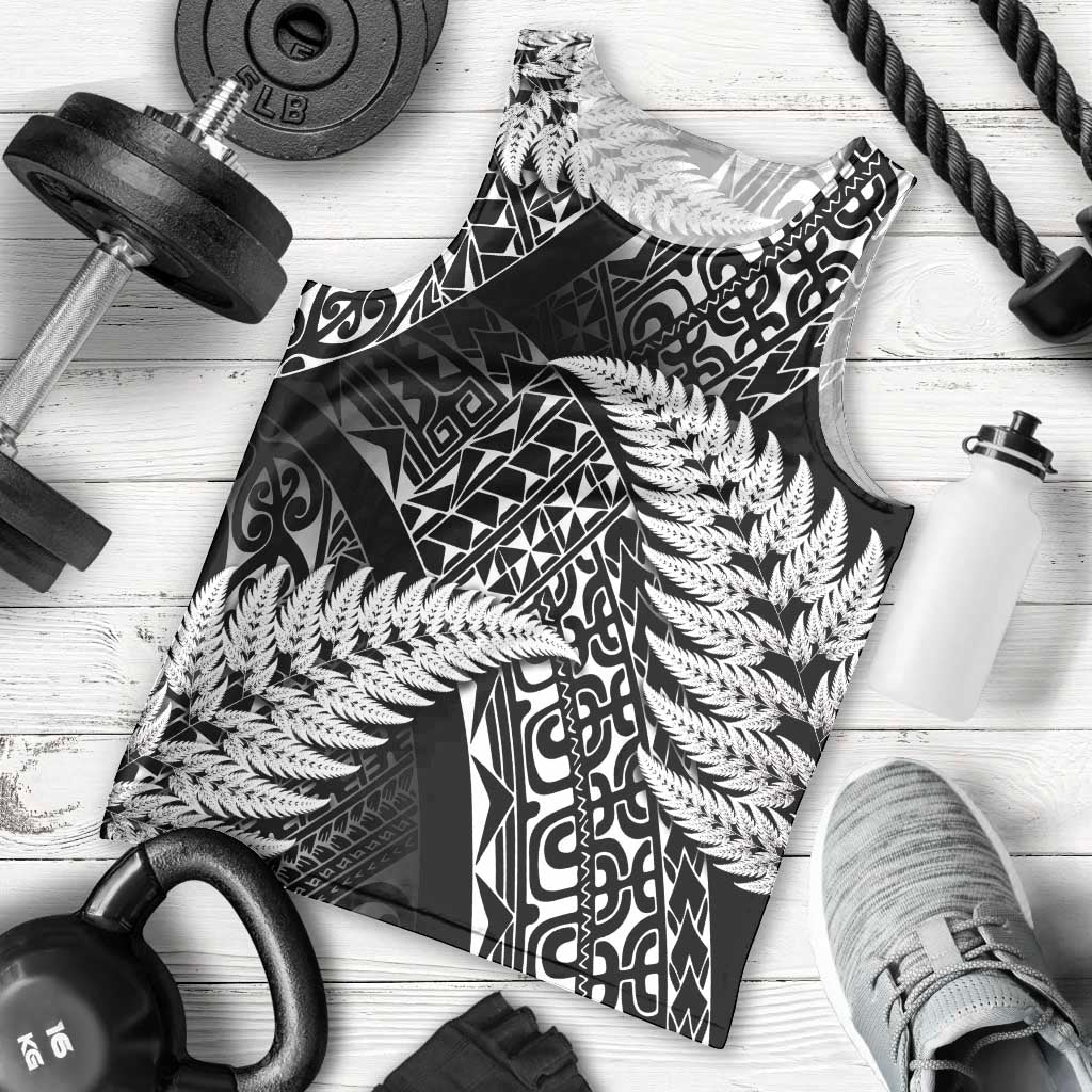 New Zealand Rugby Pacific Personalised Men Tank Top All Black Maori Pasifika Fern Pattern