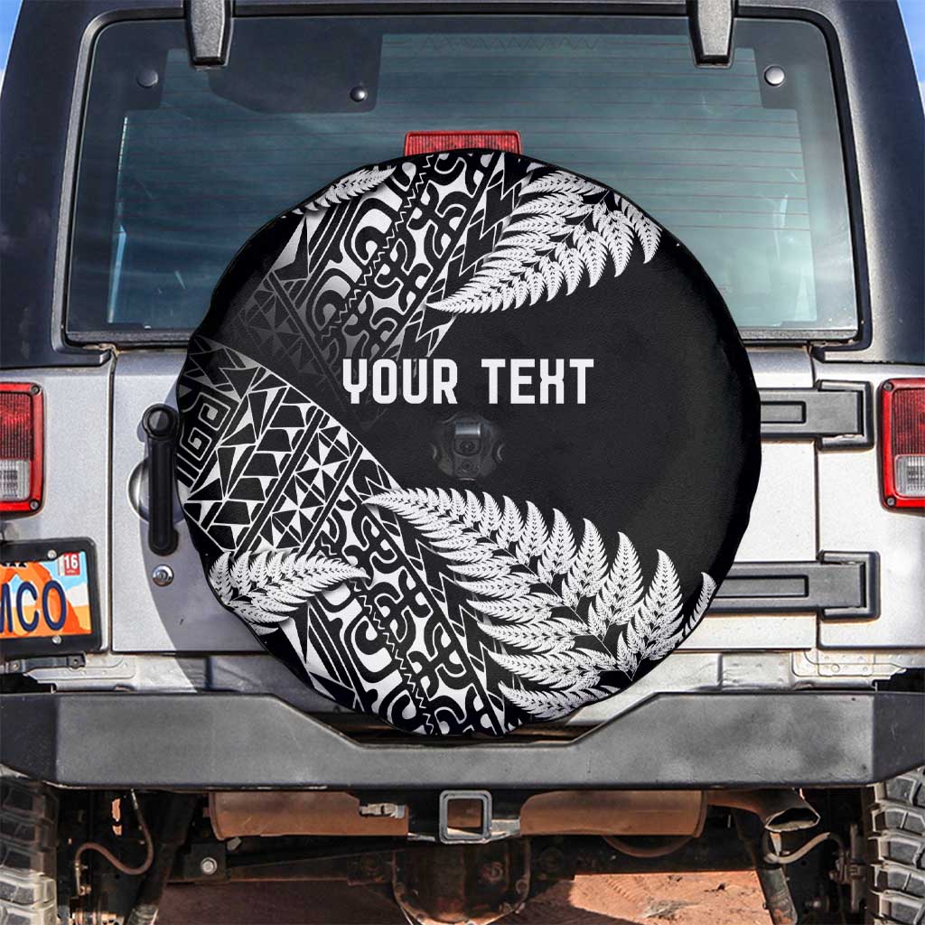 New Zealand Rugby Pacific Personalised Spare Tire Cover All Black Maori Pasifika Fern Pattern