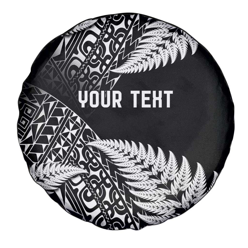 New Zealand Rugby Pacific Personalised Spare Tire Cover All Black Maori Pasifika Fern Pattern