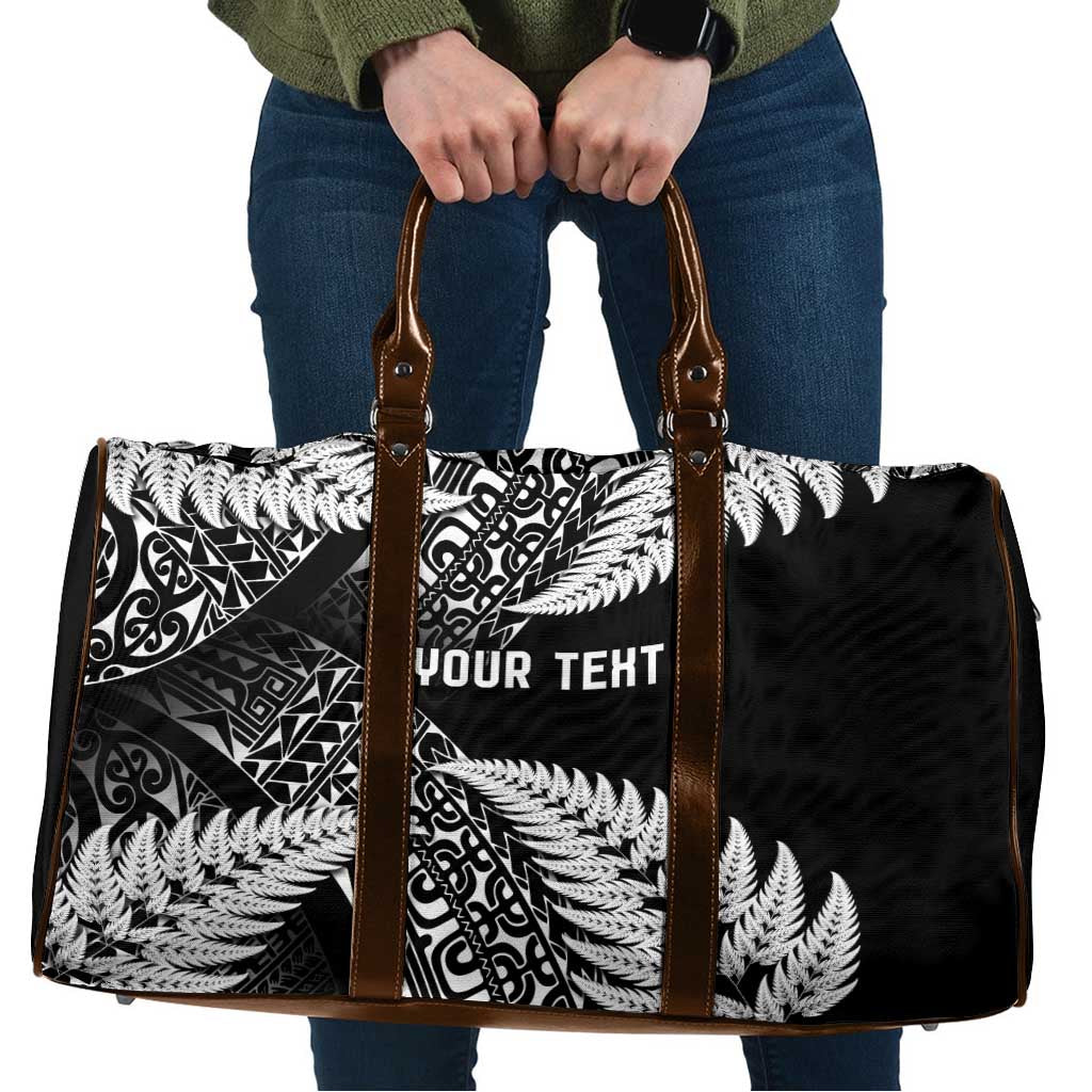 New Zealand Rugby Pacific Personalised Travel Bag All Black Maori Pasifika Fern Pattern - Polynesian Pride