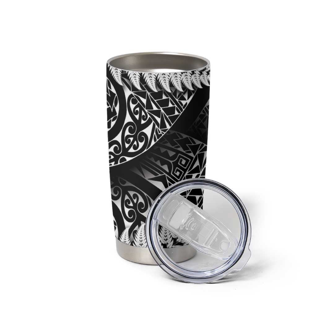 New Zealand Rugby Pacific Personalised Tumbler Cup All Black Maori Pasifika Fern Pattern LT9 - Polynesian Pride