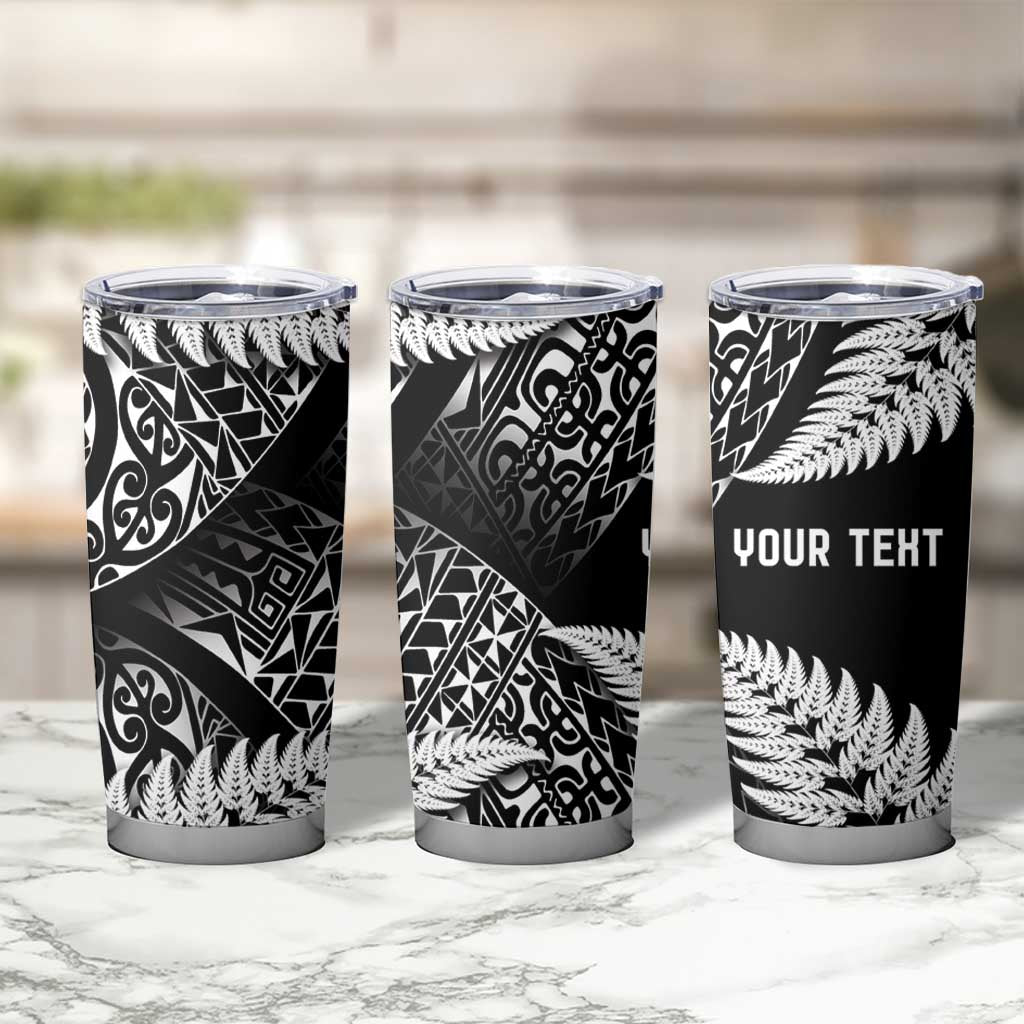 New Zealand Rugby Pacific Personalised Tumbler Cup All Black Maori Pasifika Fern Pattern LT9 - Polynesian Pride