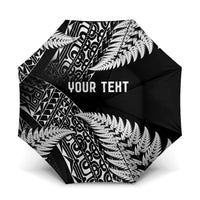 New Zealand Rugby Pacific Personalised Umbrella All Black Maori Pasifika Fern Pattern - Polynesian Pride