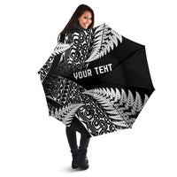 New Zealand Rugby Pacific Personalised Umbrella All Black Maori Pasifika Fern Pattern - Polynesian Pride