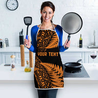 New Zealand Rugby Pacific Personalised Apron All Gold Maori Pasifika Fern Pattern - Polynesian Pride