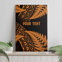 New Zealand Rugby Pacific Personalised Canvas Wall Art All Gold Maori Pasifika Fern Pattern