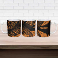 New Zealand Rugby Pacific Personalised Ceramic Mug All Gold Maori Pasifika Fern Pattern - Polynesian Pride