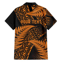 New Zealand Rugby Pacific Personalised Family Matching Long Sleeve Bodycon Dress and Hawaiian Shirt All Gold Maori Pasifika Fern Pattern LT9 - Polynesian Pride