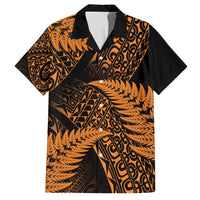 New Zealand Rugby Pacific Personalised Family Matching Puletasi and Hawaiian Shirt All Gold Maori Pasifika Fern Pattern LT9 Dad's Shirt - Short Sleeve Gold - Polynesian Pride
