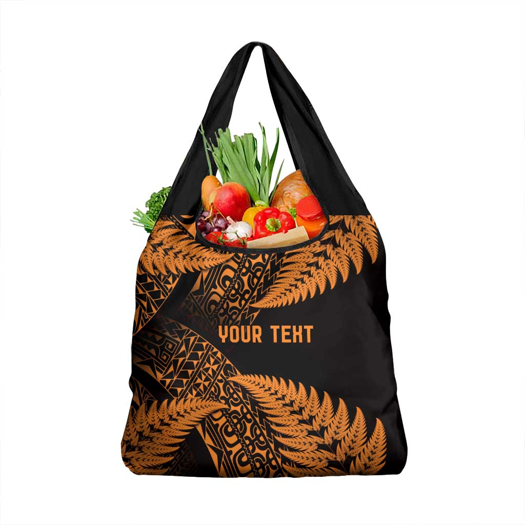 New Zealand Rugby Pacific Personalised Grocery Bag All Gold Maori Pasifika Fern Pattern LT9 1-pack One Size Gold - Polynesian Pride