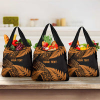 New Zealand Rugby Pacific Personalised Grocery Bag All Gold Maori Pasifika Fern Pattern LT9 3-pack One Size Gold - Polynesian Pride