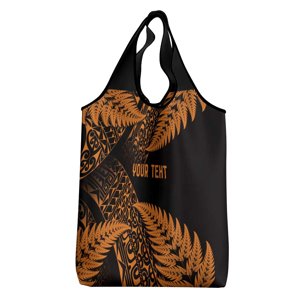 New Zealand Rugby Pacific Personalised Grocery Bag All Gold Maori Pasifika Fern Pattern LT9 - Polynesian Pride