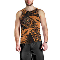 New Zealand Rugby Pacific Personalised Men Tank Top All Gold Maori Pasifika Fern Pattern