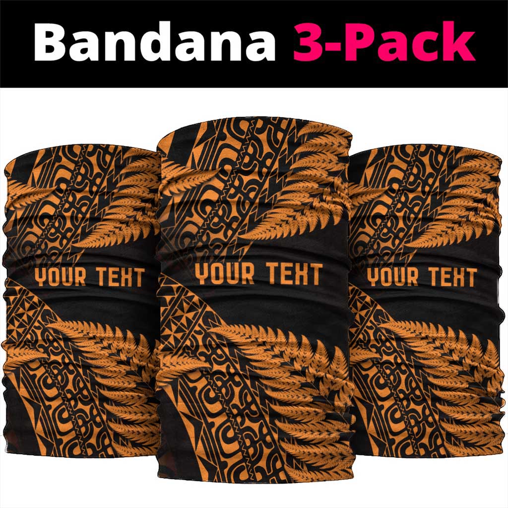 New Zealand Rugby Pacific Personalised Neck Gaiter All Gold Maori Pasifika Fern Pattern - Polynesian Pride