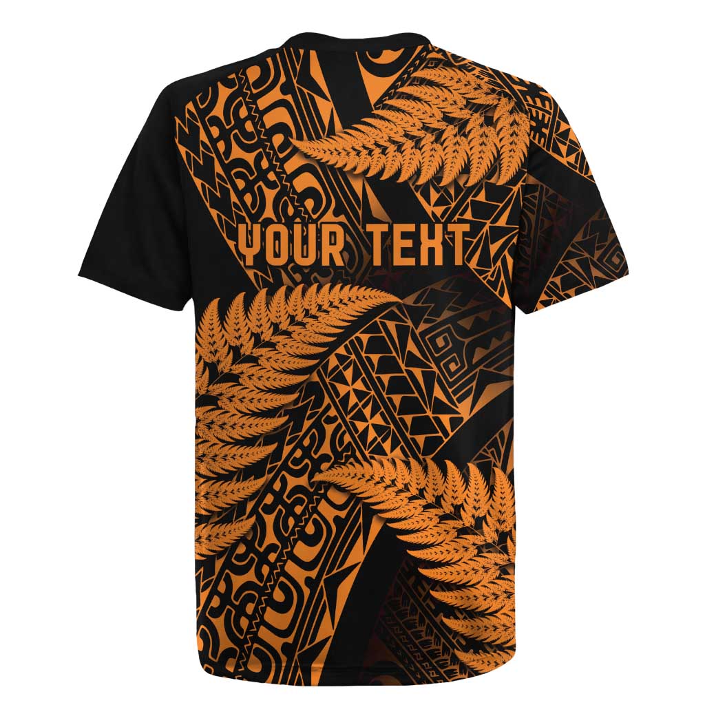 New Zealand Rugby Pacific Personalised Rugby Jersey All Gold Maori Pasifika Fern Pattern LT9 - Polynesian Pride
