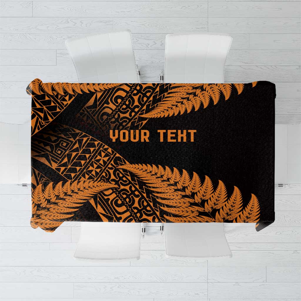 New Zealand Rugby Pacific Personalised Tablecloth All Gold Maori Pasifika Fern Pattern LT9 Gold - Polynesian Pride