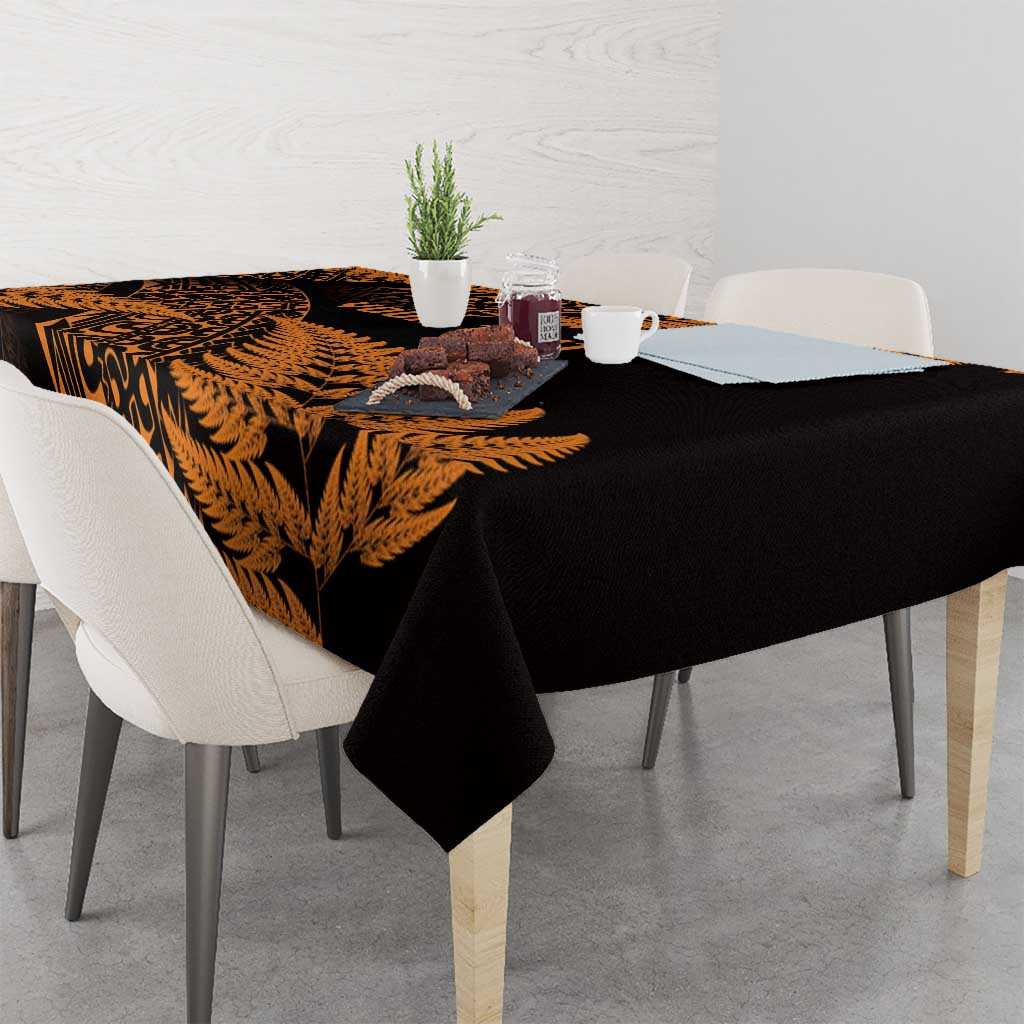 New Zealand Rugby Pacific Personalised Tablecloth All Gold Maori Pasifika Fern Pattern LT9 - Polynesian Pride
