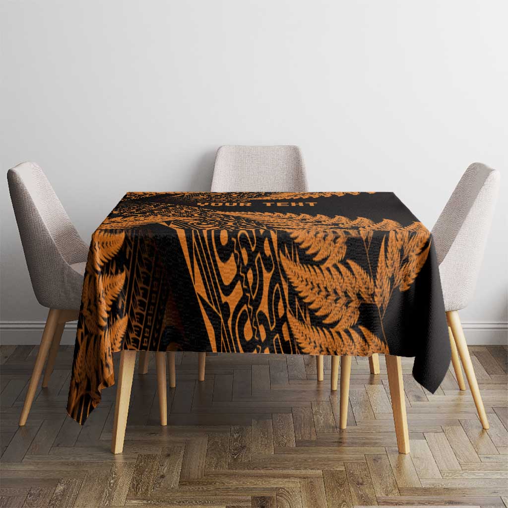 New Zealand Rugby Pacific Personalised Tablecloth All Gold Maori Pasifika Fern Pattern LT9 - Polynesian Pride