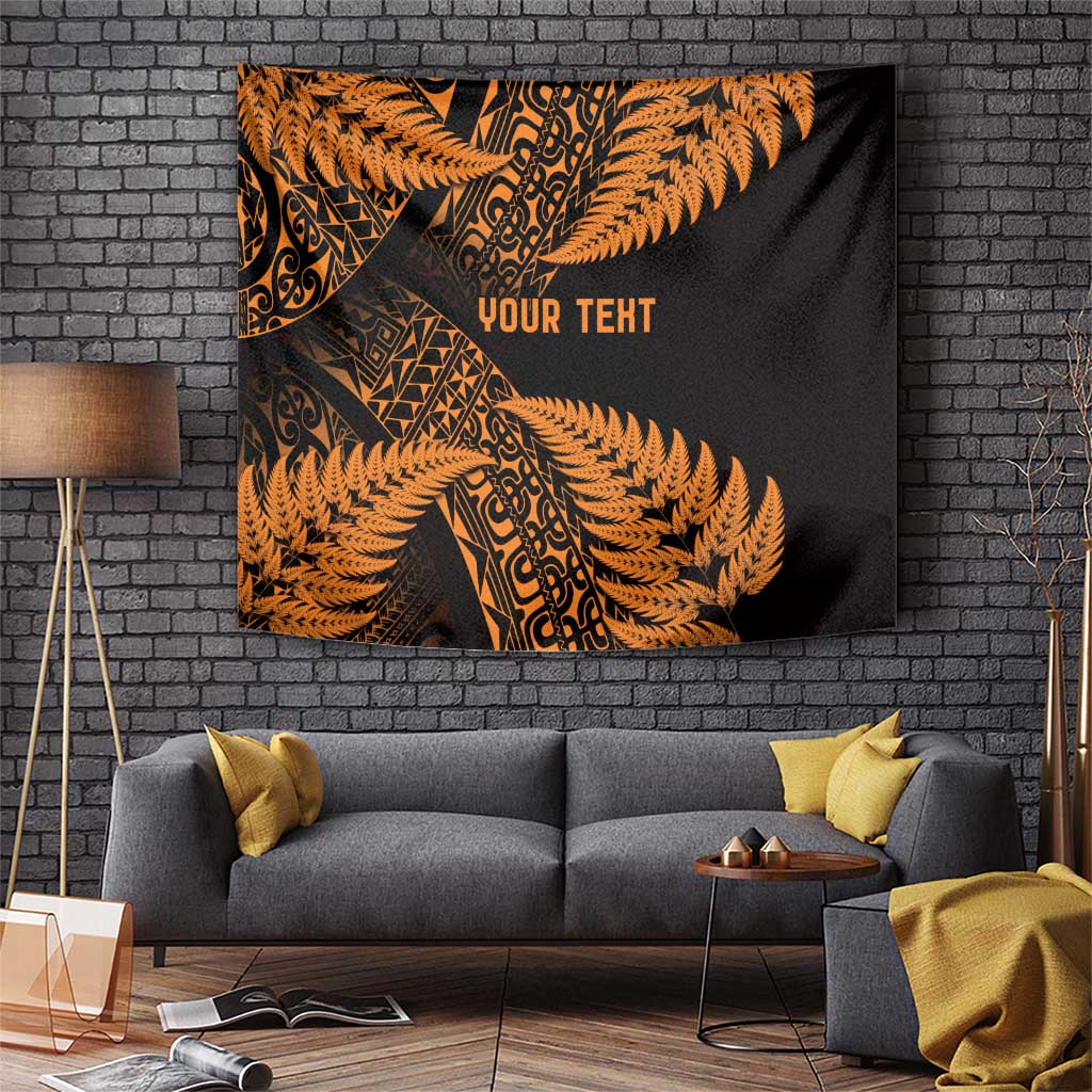 New Zealand Rugby Pacific Personalised Tapestry All Gold Maori Pasifika Fern Pattern