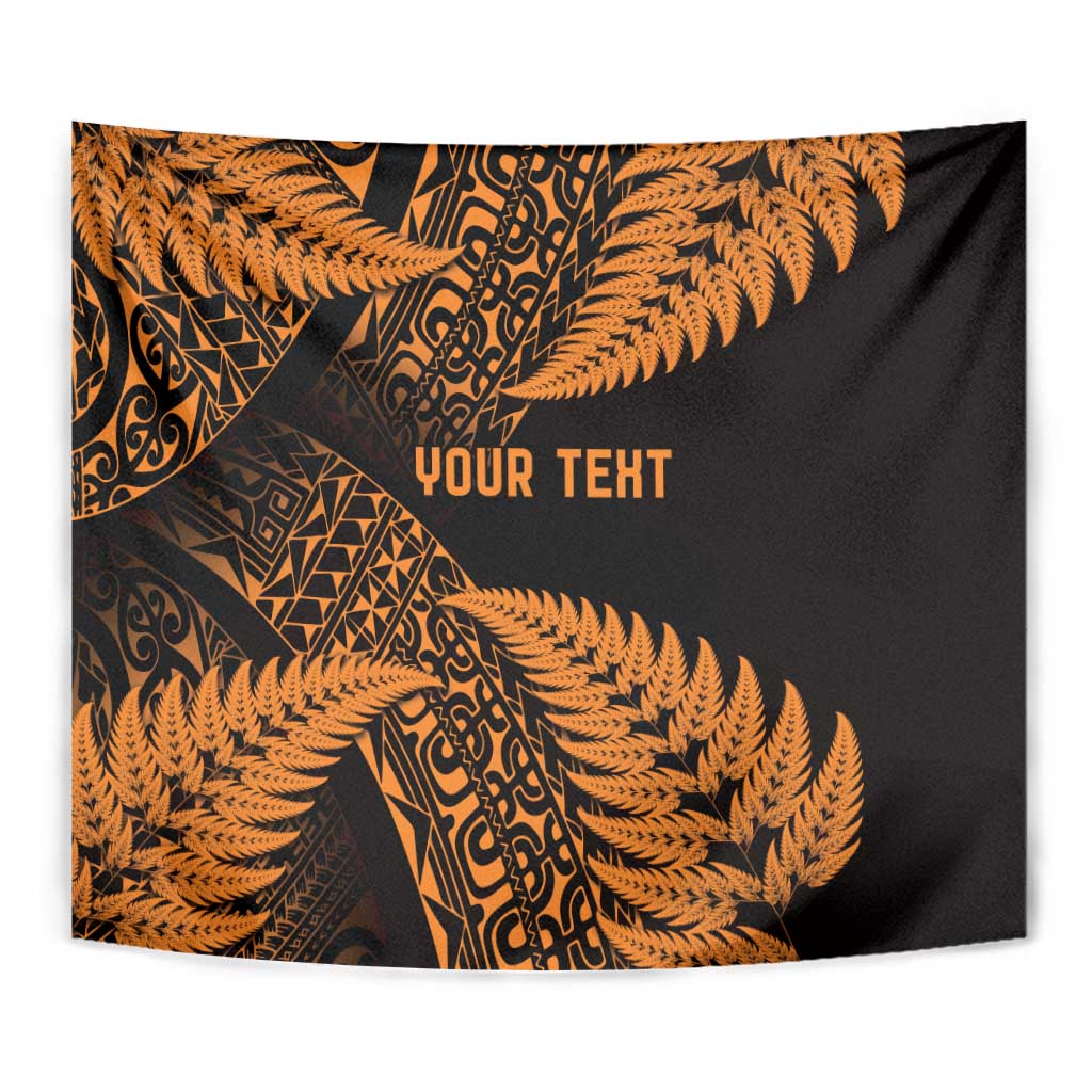 New Zealand Rugby Pacific Personalised Tapestry All Gold Maori Pasifika Fern Pattern