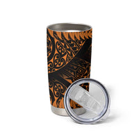 New Zealand Rugby Pacific Personalised Tumbler Cup All Gold Maori Pasifika Fern Pattern LT9 - Polynesian Pride