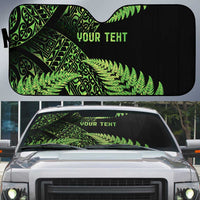 New Zealand Rugby Pacific Personalised Auto Sun Shade All Lime Maori Pasifika Fern Pattern - Polynesian Pride