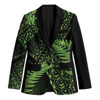 New Zealand Rugby Pacific Personalised Blazer All Lime Maori Pasifika Fern Pattern LT9 Unisex Lime - Polynesian Pride
