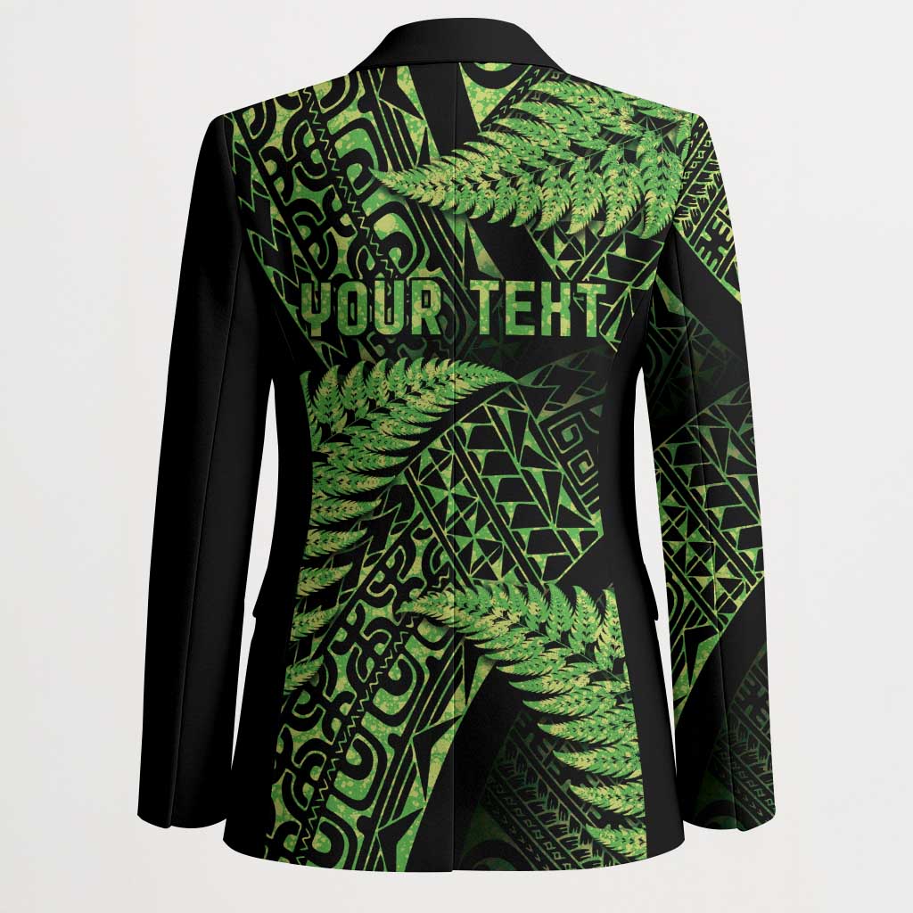 New Zealand Rugby Pacific Personalised Blazer All Lime Maori Pasifika Fern Pattern LT9 - Polynesian Pride