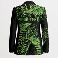 New Zealand Rugby Pacific Personalised Blazer All Lime Maori Pasifika Fern Pattern LT9 - Polynesian Pride