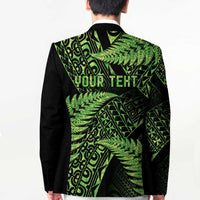 New Zealand Rugby Pacific Personalised Blazer All Lime Maori Pasifika Fern Pattern LT9 - Polynesian Pride