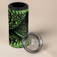 New Zealand Rugby Pacific Personalised 4 in 1 Can Cooler Tumbler All Lime Maori Pasifika Fern Pattern LT9 - Polynesian Pride
