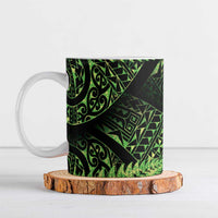 New Zealand Rugby Pacific Personalised Ceramic Mug All Lime Maori Pasifika Fern Pattern - Polynesian Pride