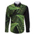 New Zealand Rugby Pacific Personalised Family Matching Off The Shoulder Long Sleeve Dress and Hawaiian Shirt All Lime Maori Pasifika Fern Pattern