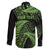 New Zealand Rugby Pacific Personalised Family Matching Off The Shoulder Long Sleeve Dress and Hawaiian Shirt All Lime Maori Pasifika Fern Pattern
