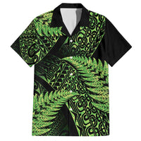 New Zealand Rugby Pacific Personalised Family Matching Off Shoulder Short Dress and Hawaiian Shirt All Lime Maori Pasifika Fern Pattern LT9 Dad's Shirt - Short Sleeve Lime - Polynesian Pride