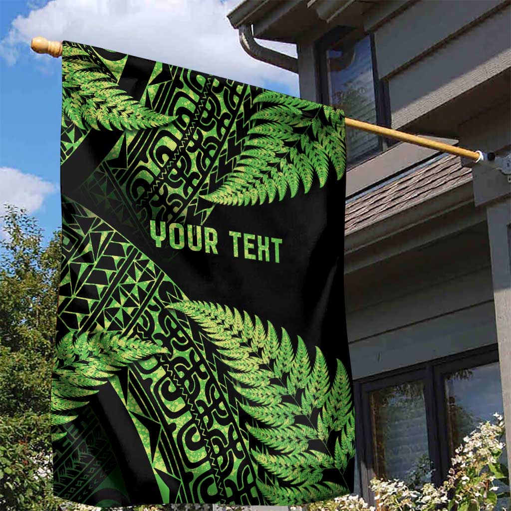 New Zealand Rugby Pacific Personalised Garden Flag All Lime Maori Pasifika Fern Pattern
